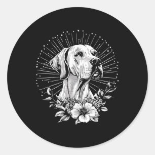 Grote Deen Hondenliefhebber Retro Style Tattoo Ronde Sticker