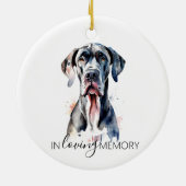 Grote Deen huisdier Memorial kerst aandenken Keramisch Ornament (Achterkant)