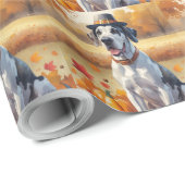 Grote Deen in het najaar verlaat Thanksgiving kuns Cadeaupapier (Rol Hoek)