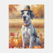 Grote Deen in het najaar verlaat Thanksgiving kuns Fleece Deken (Voorkant)