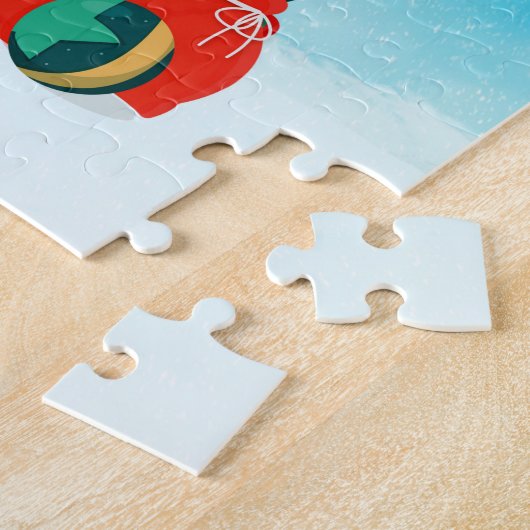 Grote Deen in sneeuw met kerstcadeaus Legpuzzel (Zijkant)