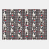 Grote Deen Kersthond Rood Grijs Plaid Inpakpapier Vel (Voorkant 2)