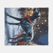 Grote Deen Kerstmis Feestelijk Seizoen Fleece Deken (Voorkant (Horizontaal))