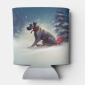 Grote Deen Kerstmis sneeuw winter Blikjeskoeler (Achterkant)