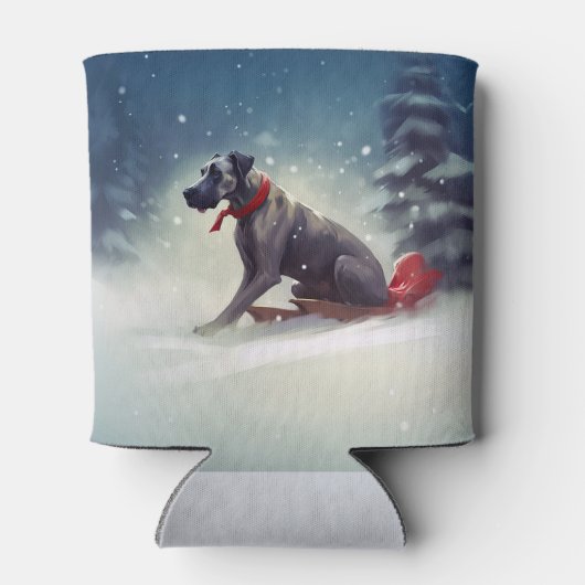 Grote Deen Kerstmis sneeuw winter Blikjeskoeler (Achterkant)