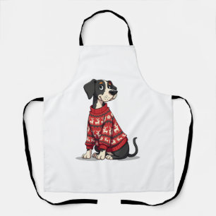 Grote Deen Kersttrui hond Schort