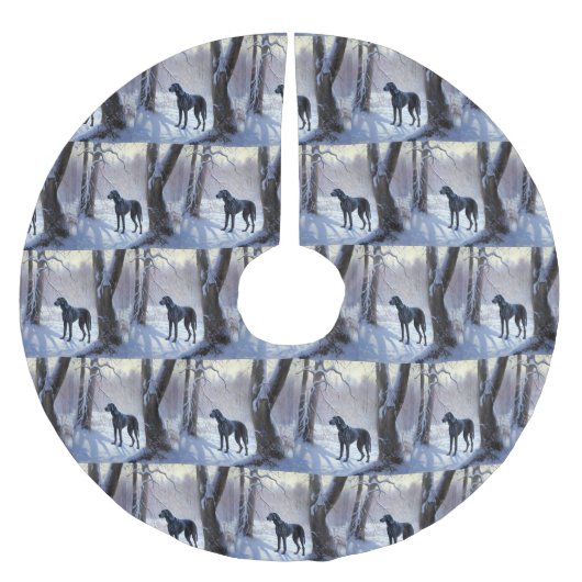 Grote Deen laat het sneeuwen Kerstmis Kerstboom Rok (Voorkant)