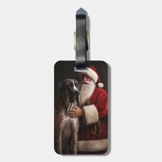 Grote Deen Met Sinterklaas Feestelijke Kerstmis Bagagelabel (Achterkant verticaal)