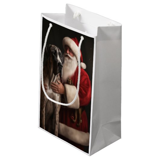 Grote Deen Met Sinterklaas Feestelijke Kerstmis Klein Cadeauzakje (Achterkant Gekanteld)