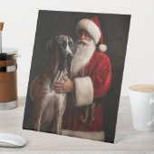 Grote Deen Met Sinterklaas Feestelijke Kerstmis Reclamebord Met Voetstuk (Insitu)