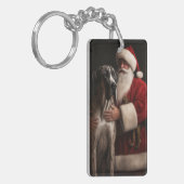 Grote Deen Met Sinterklaas Feestelijke Kerstmis Sleutelhanger (Voorkant Links)