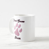 Grote Deen Moeder Roze Pawprint Koffiemok (Voorkant links)