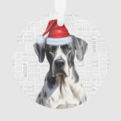 Grote Deen Naam Hond Vakantiefoto Kerstmis Ornament (achterkant)