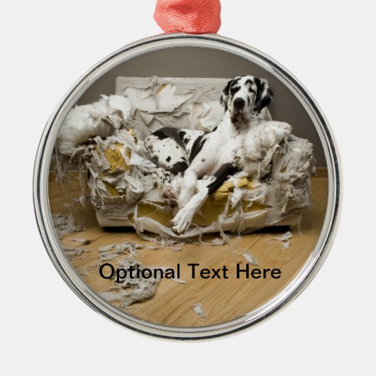 Grote Deen Op Kauwbank Pet Sitter Metalen Ornament (Voorkant)