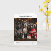 Grote Deen Puppies Kerst Kaart (Gele Bloem)
