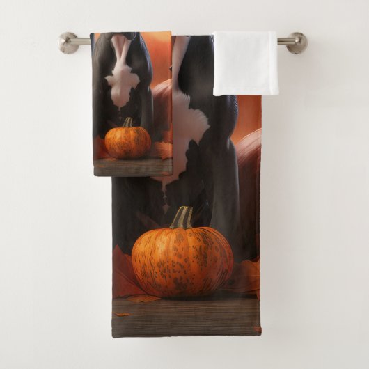 Grote Deen Puppy Herfst Delight Pompoen Bad Handdoek (Insitu)