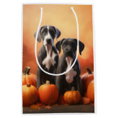 Grote Deen Puppy Herfst Delight Pompoen Medium Cadeauzakje (Voorkant)