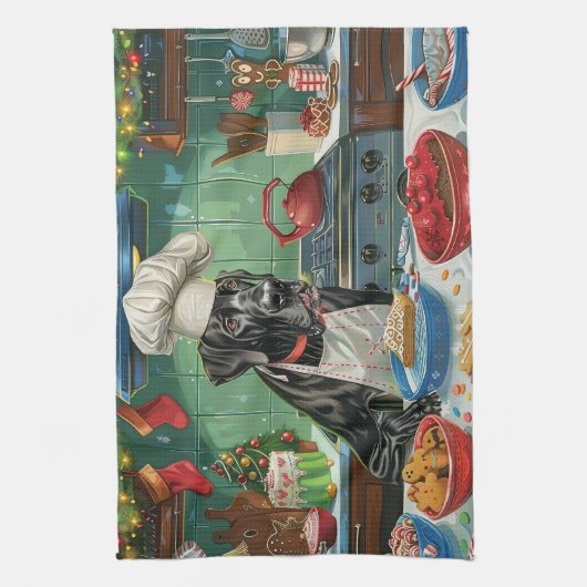 Grote Deen Vakantie Bakken: Feestelijke Kerstmis Theedoek (Verticaal)