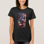 Grote Deense Amerikaanse vlaggenhond 4 juli T-shirt (Voorkant)