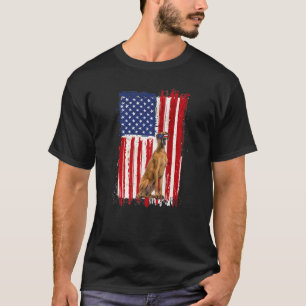 Grote Deense hond Amerikaanse vlag Patriottische o T-shirt