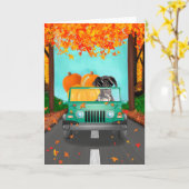 Grote Deense hond Herfst pompoen Kaart (Gele Bloem)