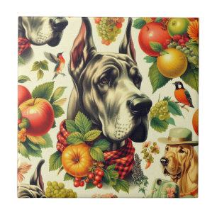 Grote Deense hond illustratie Tegeltje