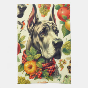 Grote Deense hond illustratie Theedoek