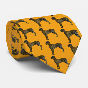 Grote Deense hond Silhouet Halloween Oranje nek Stropdas