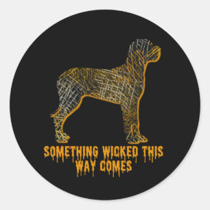 Grote Deense hond silhouet leuk Sinaasappel zwart  Ronde Sticker