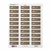Grote Deense hond silhouet retour adres labels (Full Sheet)