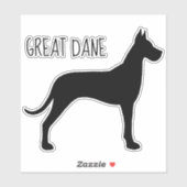 Grote Deense hond silhouet vinyl Sticker (Vel)