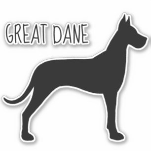 Grote Deense hond silhouet vinyl Sticker