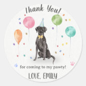 Grote Deense hond Verjaardag Dank u Ronde Sticker (Voorkant)