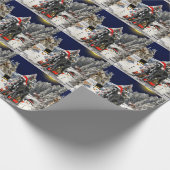 Grote Deense hond zitten op het strand Santa Hat Cadeaupapier (Hoek)