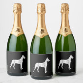 Grote Deense hondeneigenaar cadeau dier Sparkling Wijnetiket (Flessen)