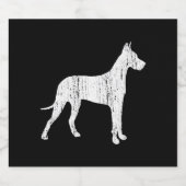 Grote Deense hondeneigenaar cadeau dier Sparkling Wijnetiket (Enkel label)