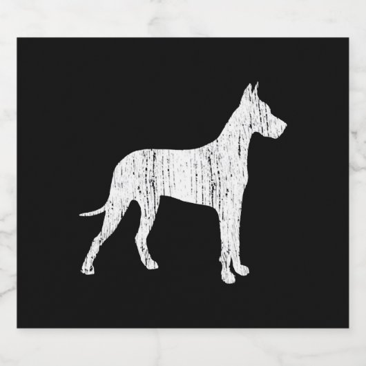 Grote Deense hondeneigenaar cadeau  dier Sparkling Wijnetiket (Enkel label)