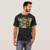 Grote Deense kerstboom geschenkdozen Santa Hat T-shirt (Voorkant volledig)