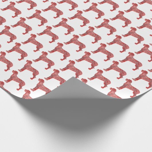 Grote Deense kersthond Schattige silhouet wit Cadeaupapier (Hoek)