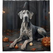 Grote Deense pompoenen Halloween Scary Flip Douchegordijn (Voorkant)