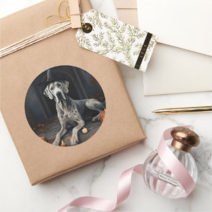 Grote Deense pompoenen Halloween Scary Flip Ronde Sticker