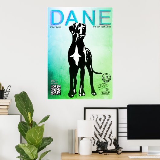 Grote Deense Puppy Verkopen Poster (Thuiskantoor)