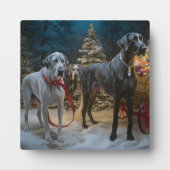 Grote Deense sneeuwslee Kerstdecoratie Fotoplaat (Voorkant)