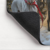 Grote Deense sneeuwslee Kerstdecoratie Muismat (Hoek)