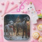 Grote Deense sneeuwslee Kerstdecoratie Papieren Bordje (Feest)