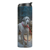 Grote Deense sneeuwslee Kerstdecoratie Thermosbeker (Gedraaid links)