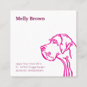 Grote Deense tekening en QR-code Vierkante Visitekaartje (Voorkant)