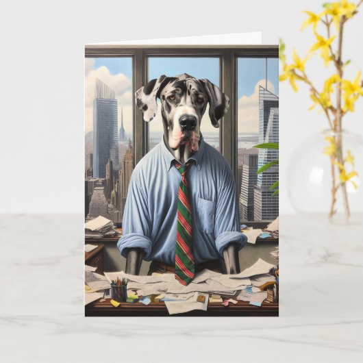 Grote Deense zakenman Vaderdag Kaart (Gele Bloem)