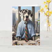 Grote Deense zakenman Verjaardag Kaart (Gele Bloem)