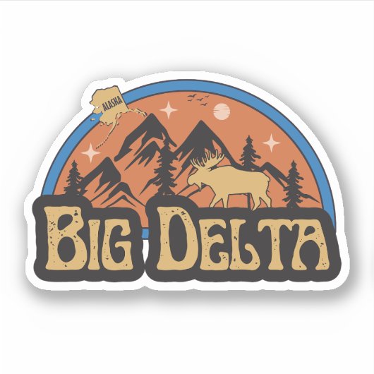 Grote Delta, Alaska Sticker (Voorkant)